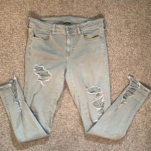 Green ripped American Eagle Jeans